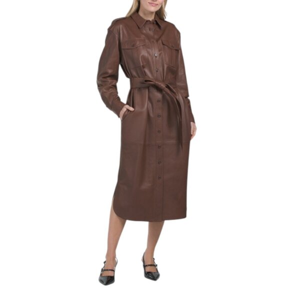 Bod & Christensen Dresses & Skirts - BOD & CHRISTENSEN Leather Belted Shirt Dress
